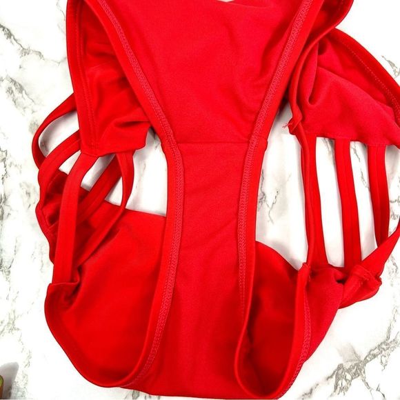 BOGO High Waisted High Cut Bikini Bottoms Size M - Picture 4 of 5